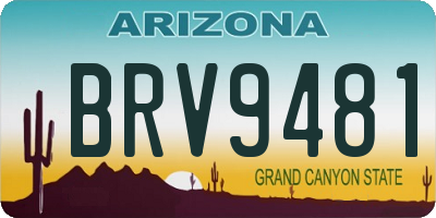 AZ license plate BRV9481