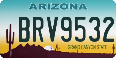 AZ license plate BRV9532
