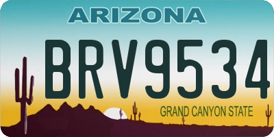 AZ license plate BRV9534