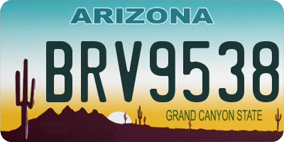 AZ license plate BRV9538