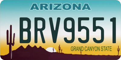 AZ license plate BRV9551