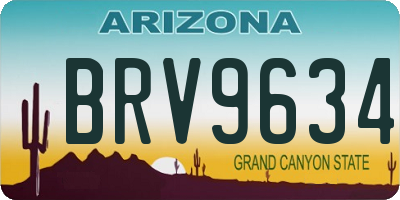 AZ license plate BRV9634