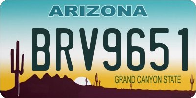 AZ license plate BRV9651