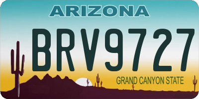 AZ license plate BRV9727