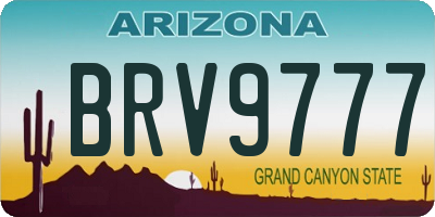 AZ license plate BRV9777