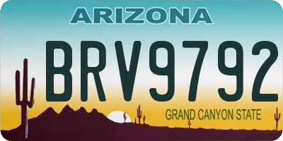 AZ license plate BRV9792