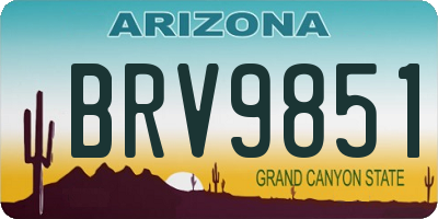 AZ license plate BRV9851