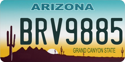 AZ license plate BRV9885