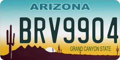AZ license plate BRV9904