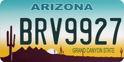 AZ license plate BRV9927