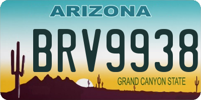 AZ license plate BRV9938