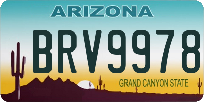 AZ license plate BRV9978