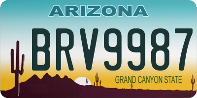 AZ license plate BRV9987