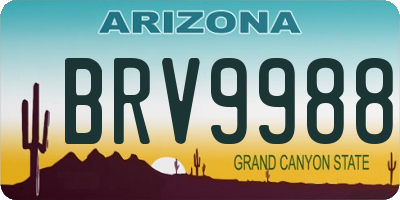 AZ license plate BRV9988