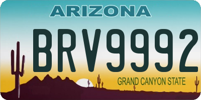 AZ license plate BRV9992