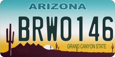 AZ license plate BRW0146