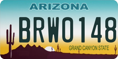 AZ license plate BRW0148