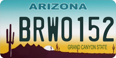 AZ license plate BRW0152