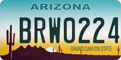 AZ license plate BRW0224