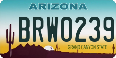 AZ license plate BRW0239