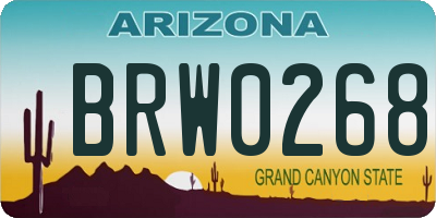 AZ license plate BRW0268