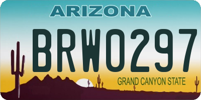 AZ license plate BRW0297