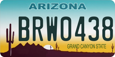 AZ license plate BRW0438