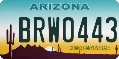 AZ license plate BRW0443