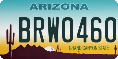 AZ license plate BRW0460