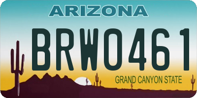 AZ license plate BRW0461