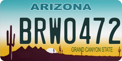 AZ license plate BRW0472