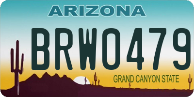 AZ license plate BRW0479