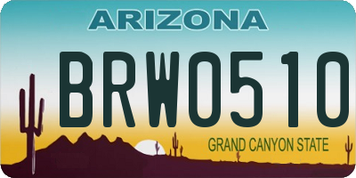 AZ license plate BRW0510