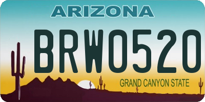 AZ license plate BRW0520