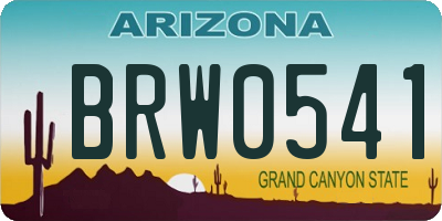 AZ license plate BRW0541