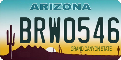 AZ license plate BRW0546