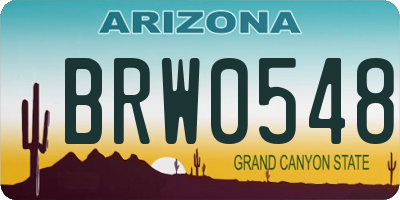 AZ license plate BRW0548