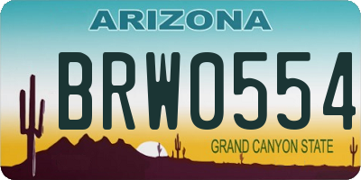 AZ license plate BRW0554