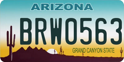 AZ license plate BRW0563