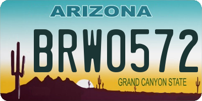 AZ license plate BRW0572