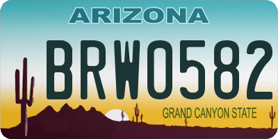 AZ license plate BRW0582