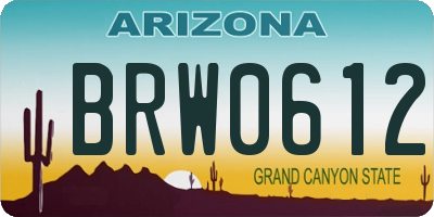 AZ license plate BRW0612