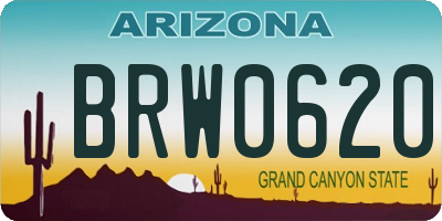 AZ license plate BRW0620