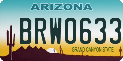 AZ license plate BRW0633