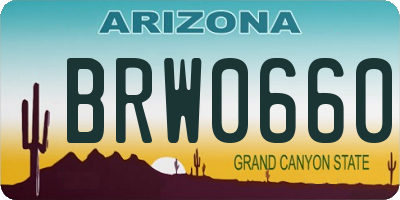 AZ license plate BRW0660
