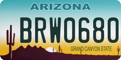AZ license plate BRW0680