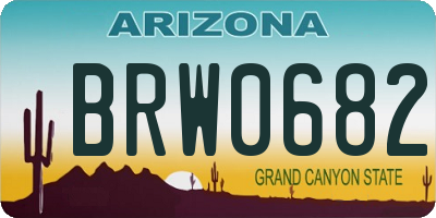 AZ license plate BRW0682