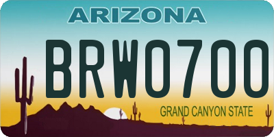 AZ license plate BRW0700