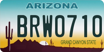 AZ license plate BRW0710