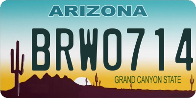 AZ license plate BRW0714